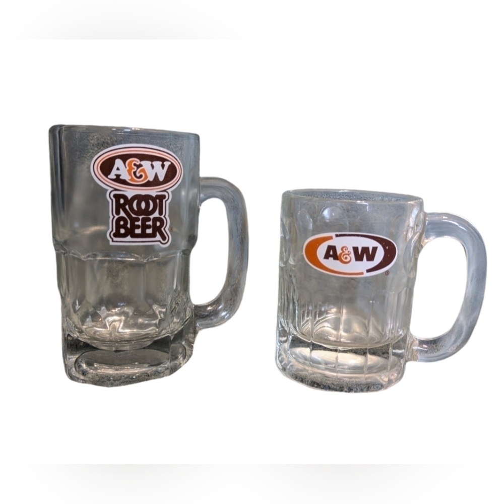 Root beer mugs short one is 4.5 inches tall; taller one is 6 inches